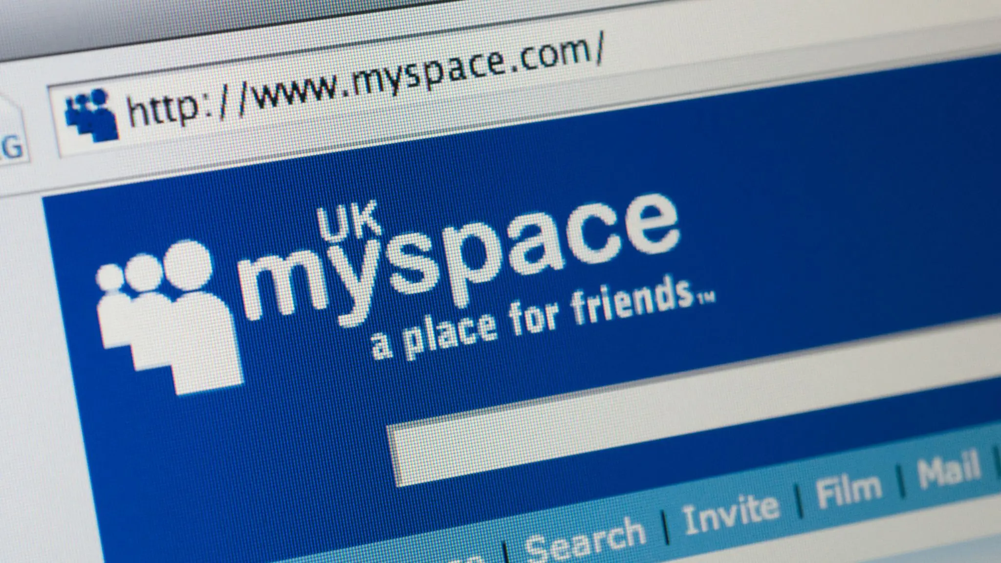 Screen shot of myspace login portal