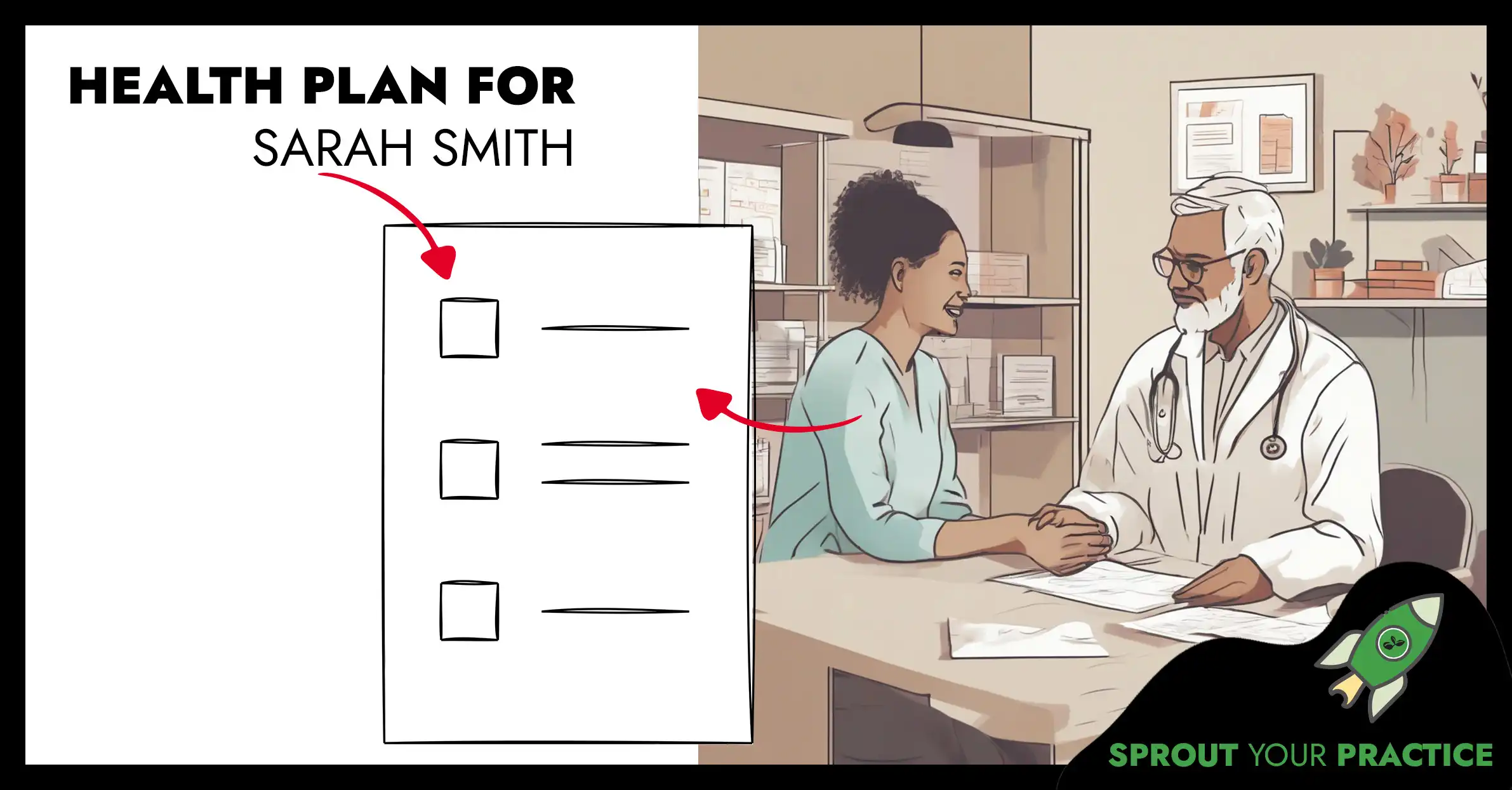 A visual metaphor representing trust, such as a client receiving care from a health practitioner, emphasizing the importance of guidance in health journeys.

